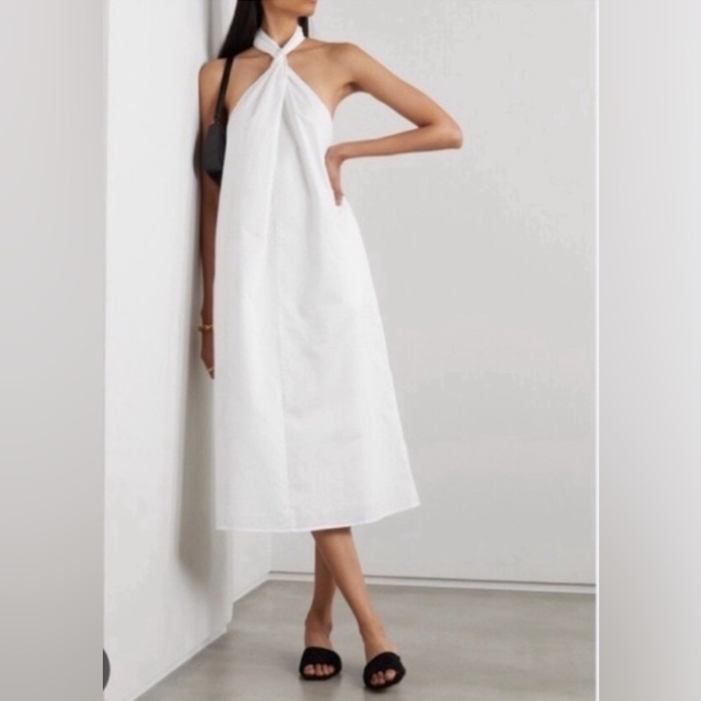 NWT Anine Bing Cosette Cotton Halter Dress, Size XS
